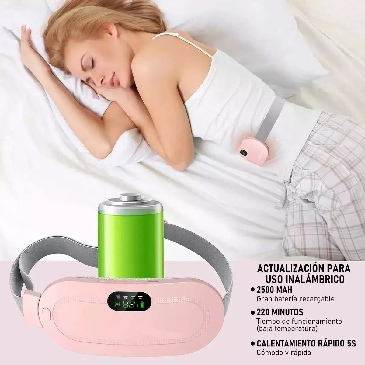 Cinturón Anticólicos con Calor y Masaje – Alivio Menstrual Rápido